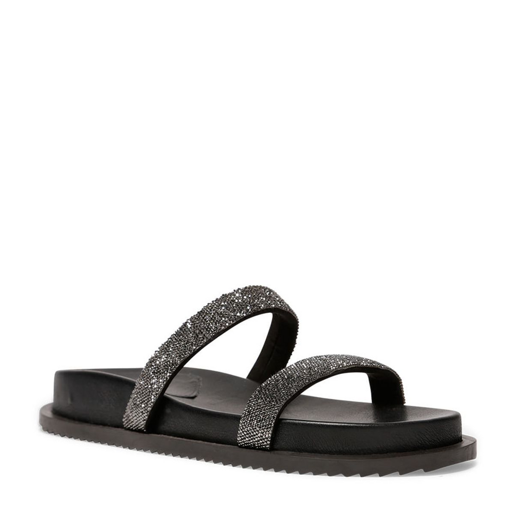 Papete Flat Com Tiras De Brilho Strass