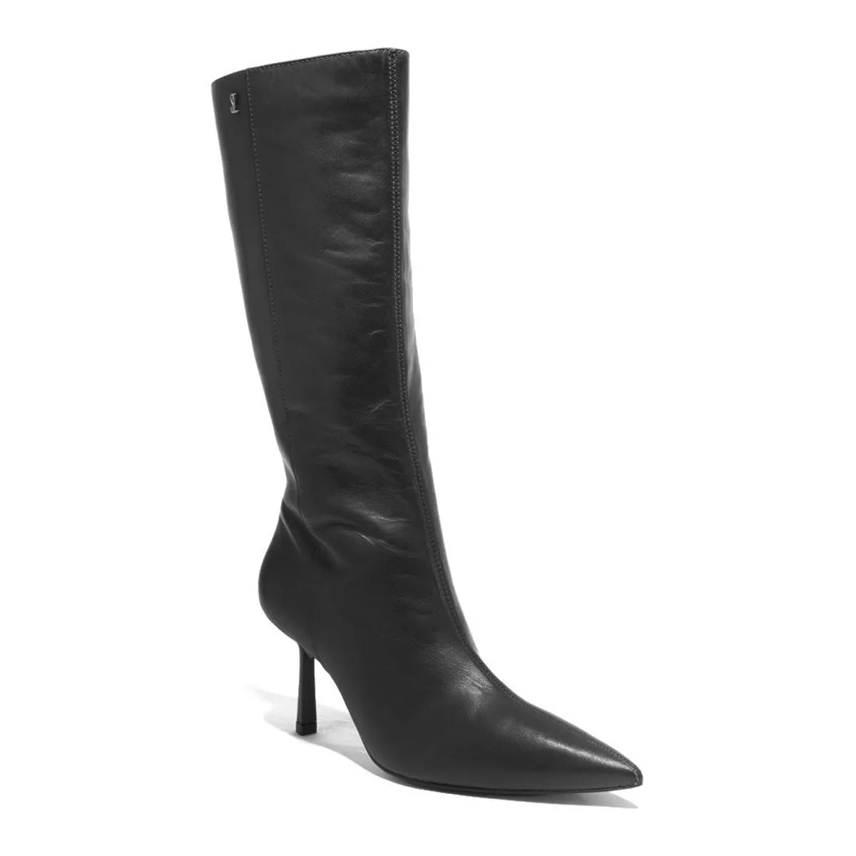 Bota Couro Pelica Preta Cano Longo