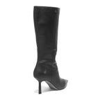 Bota Couro Pelica Preta Cano Longo