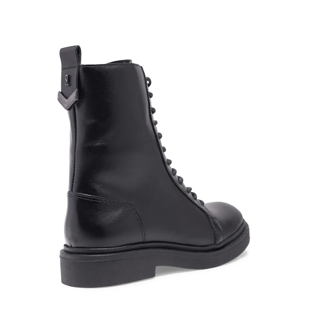 Bota Coturno Preta Cadarço