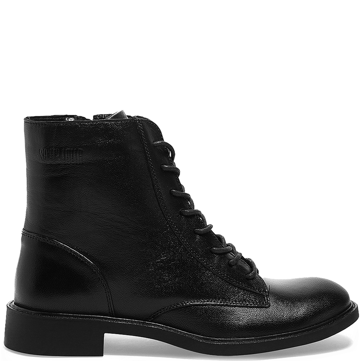 Bota Coturno Cadarço Couro Pelica Premium