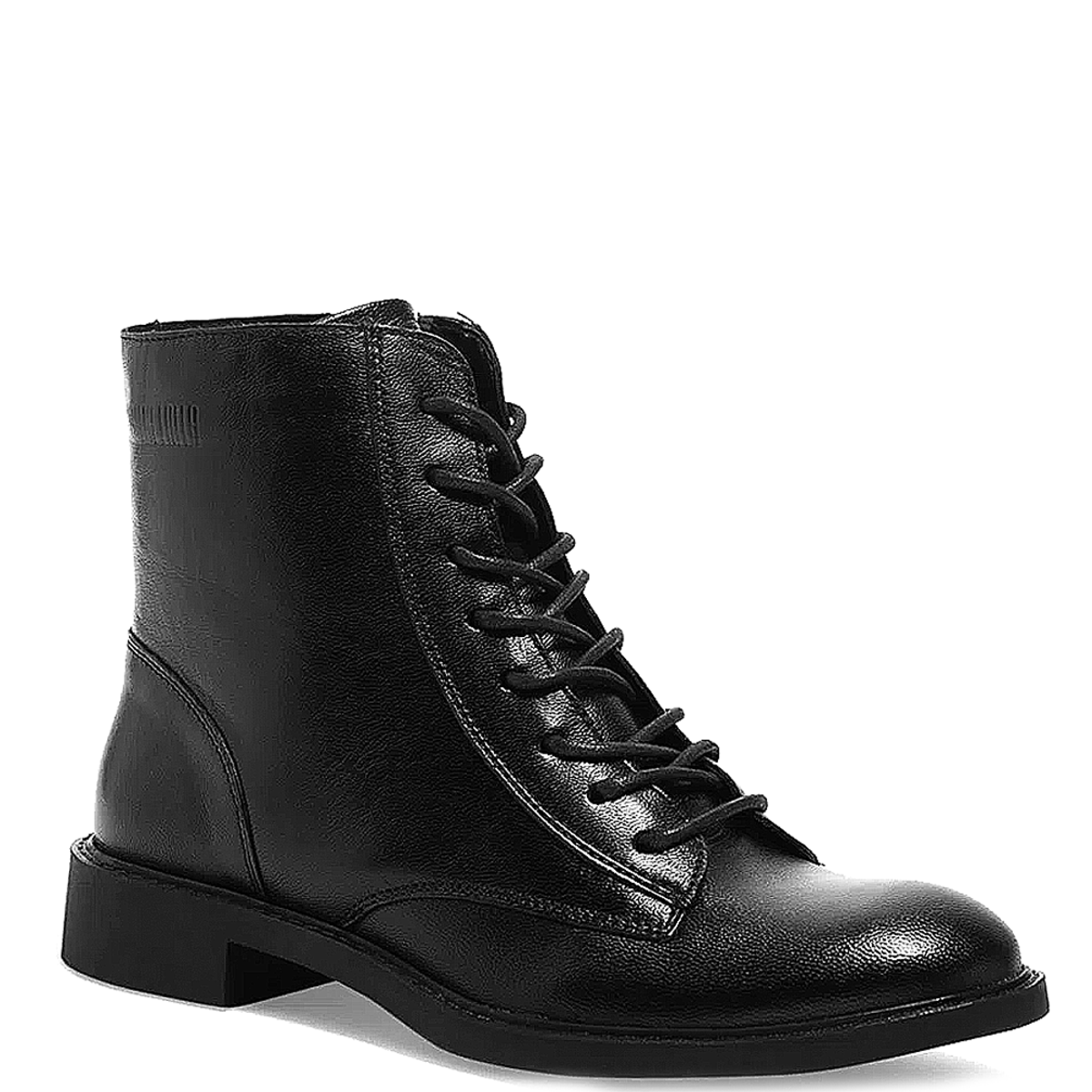 Bota Coturno Cadarço Couro Pelica Premium