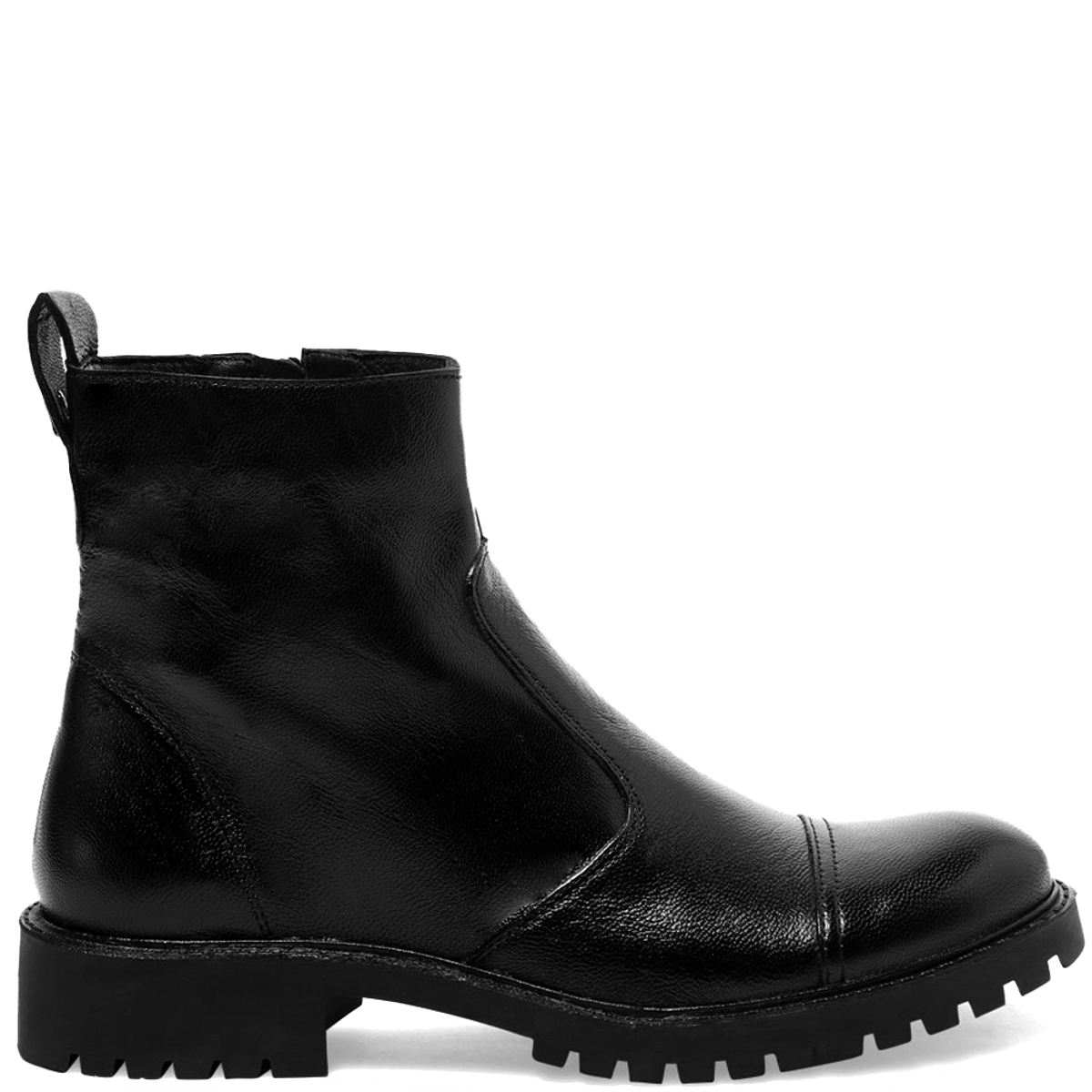 Bota Coturno Couro Pelica Premium Cano Baixo Tratorada