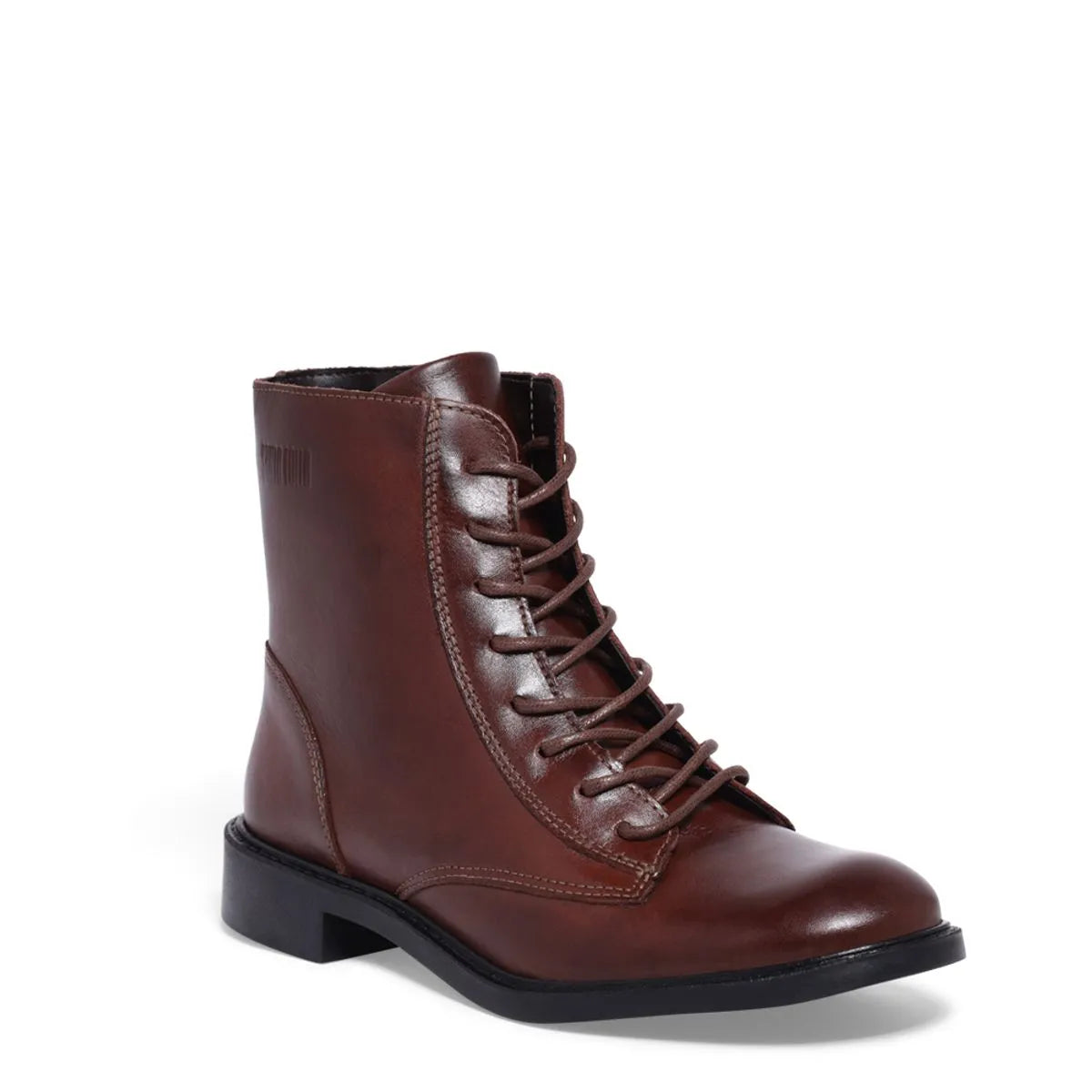 Bota Coturno Cadarço Couro Pelica Premium