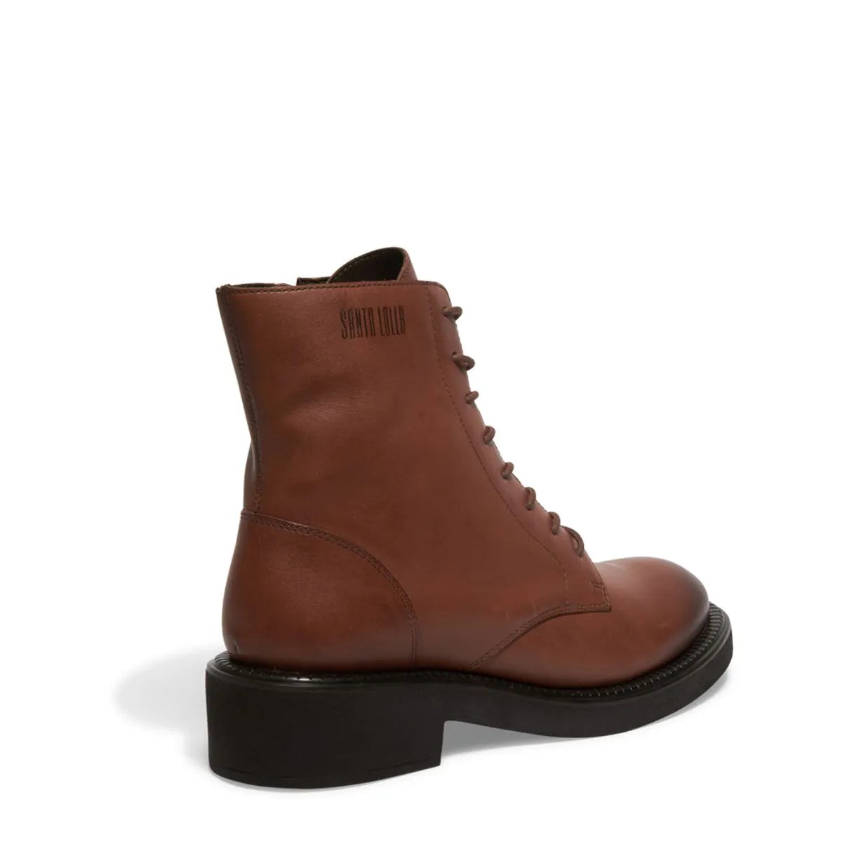 Bota Coturno Couro Confort Salto Baixo Grosso