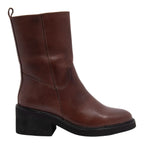 Bota Couro Confort Salto Bloco