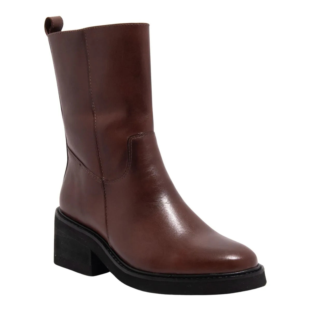 Bota Couro Confort Salto Bloco