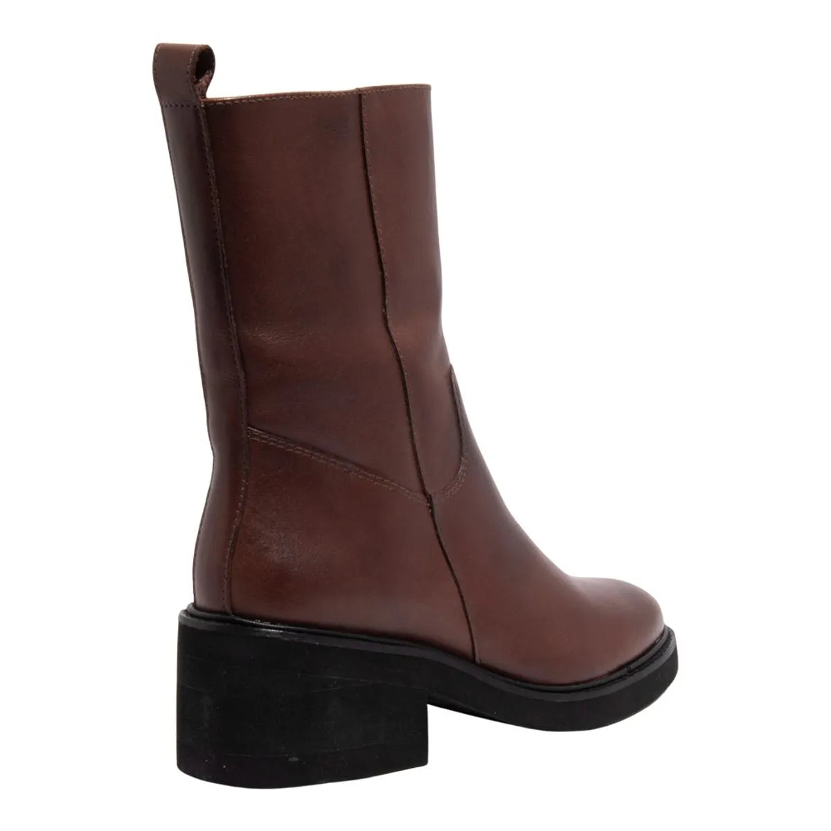 Bota Couro Confort Salto Bloco