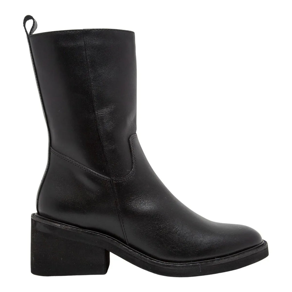 Bota Couro Confort Salto Bloco