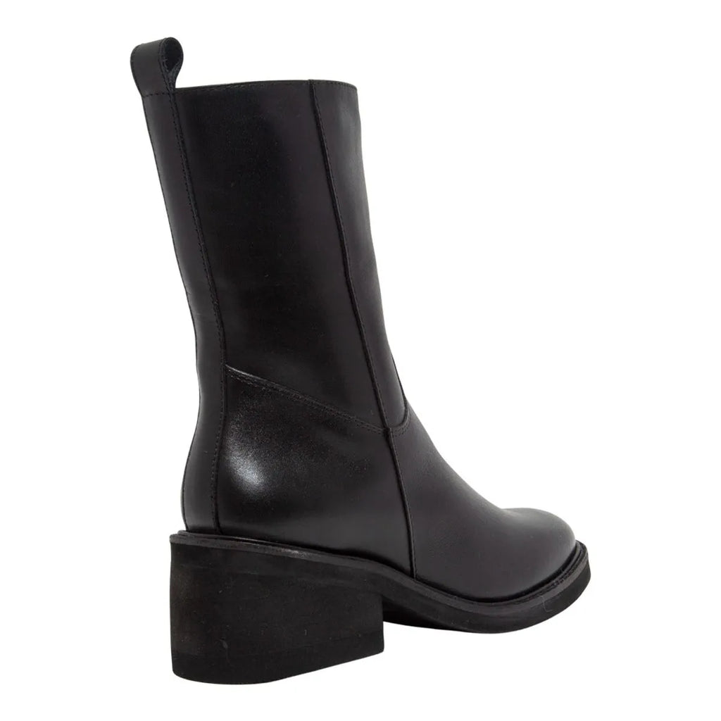 Bota Couro Confort Salto Bloco
