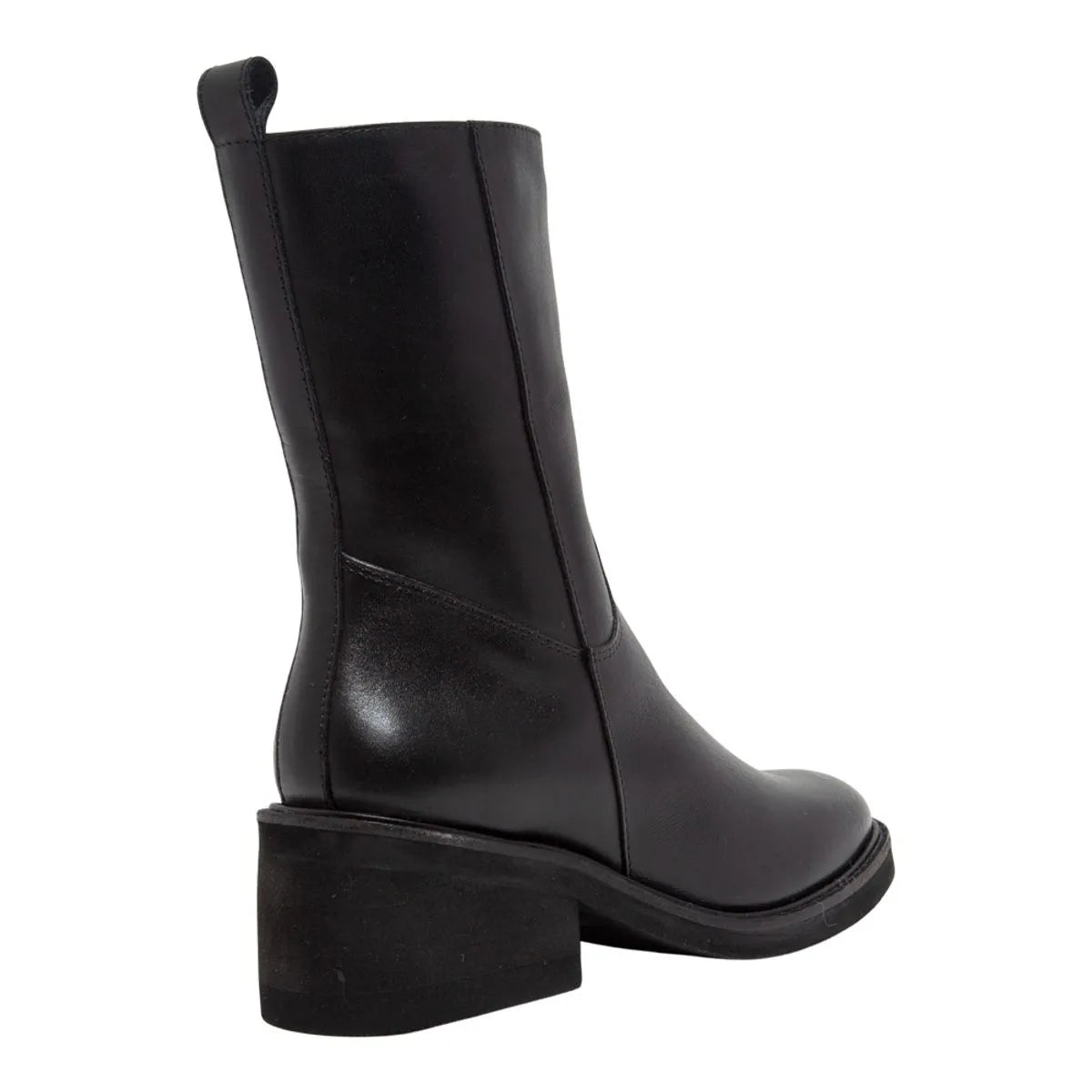 Bota Couro Confort Salto Bloco