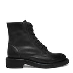Bota Coturno Couro Confort Salto Baixo Grosso
