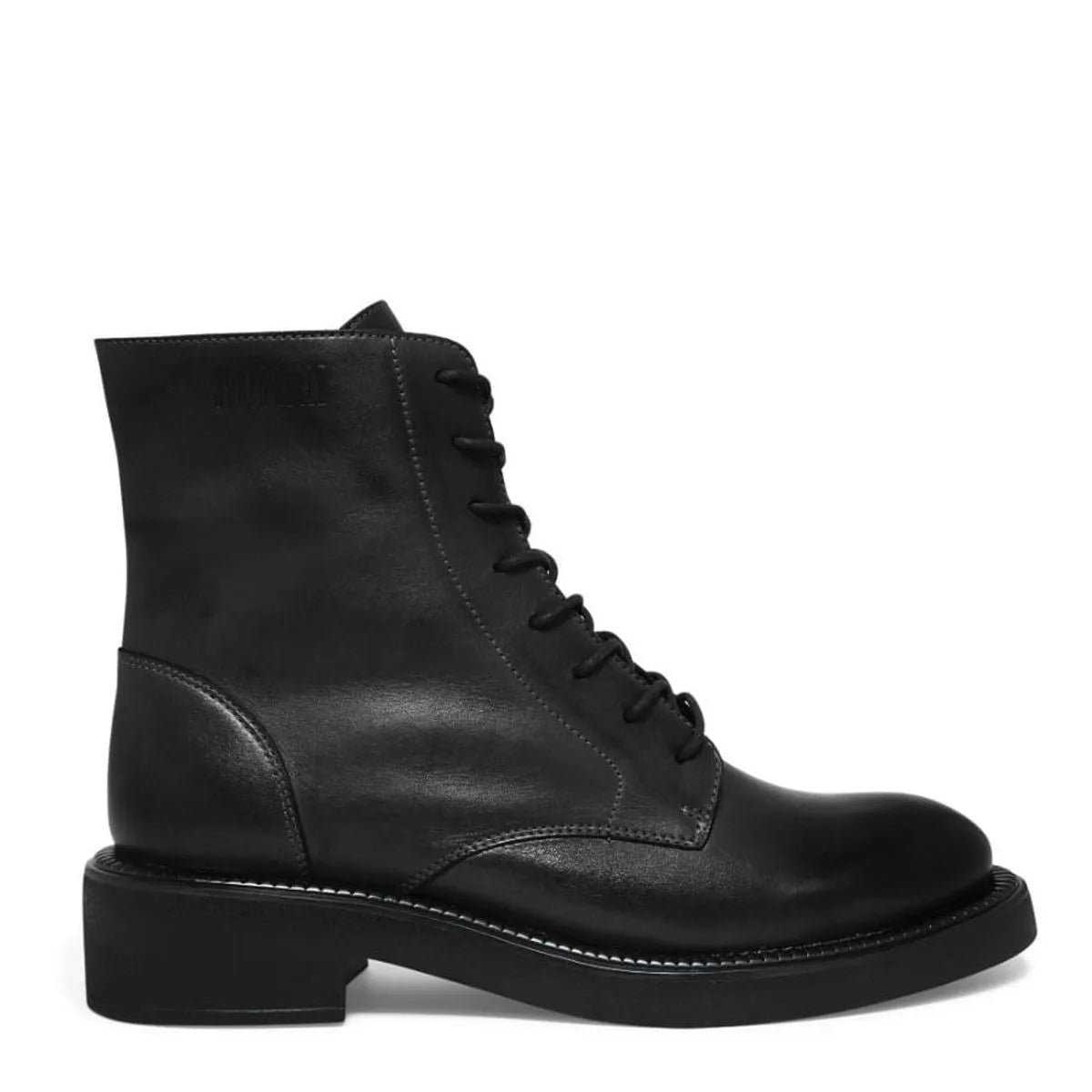 Bota Coturno Couro Confort Salto Baixo Grosso