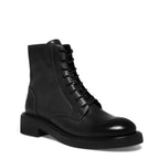 Bota Coturno Couro Confort Salto Baixo Grosso