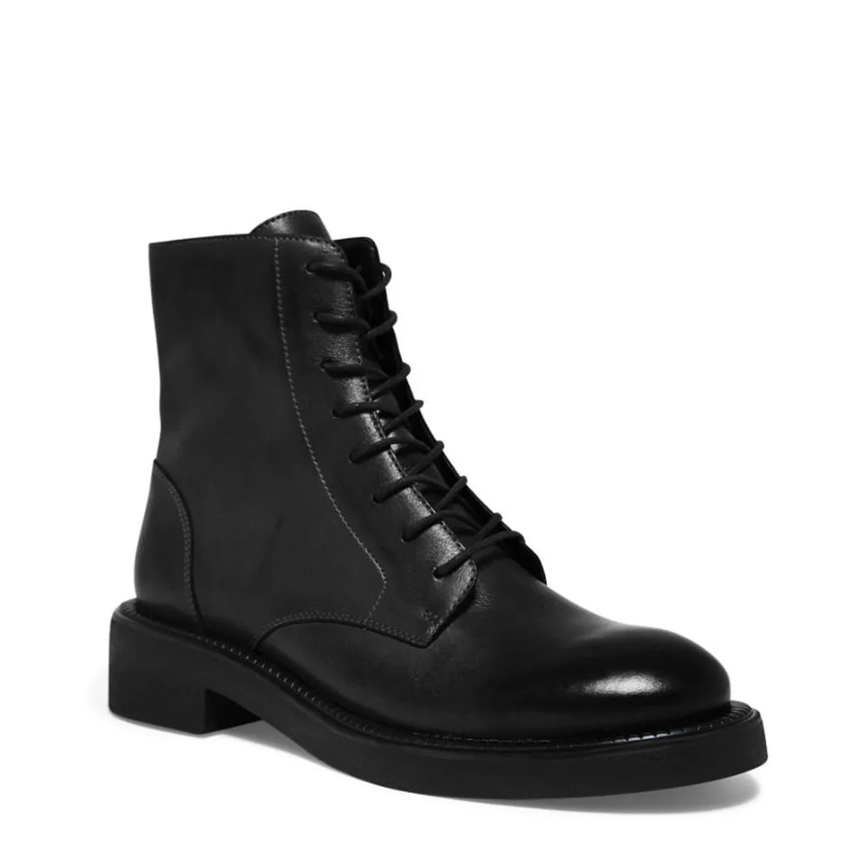 Bota Coturno Couro Confort Salto Baixo Grosso