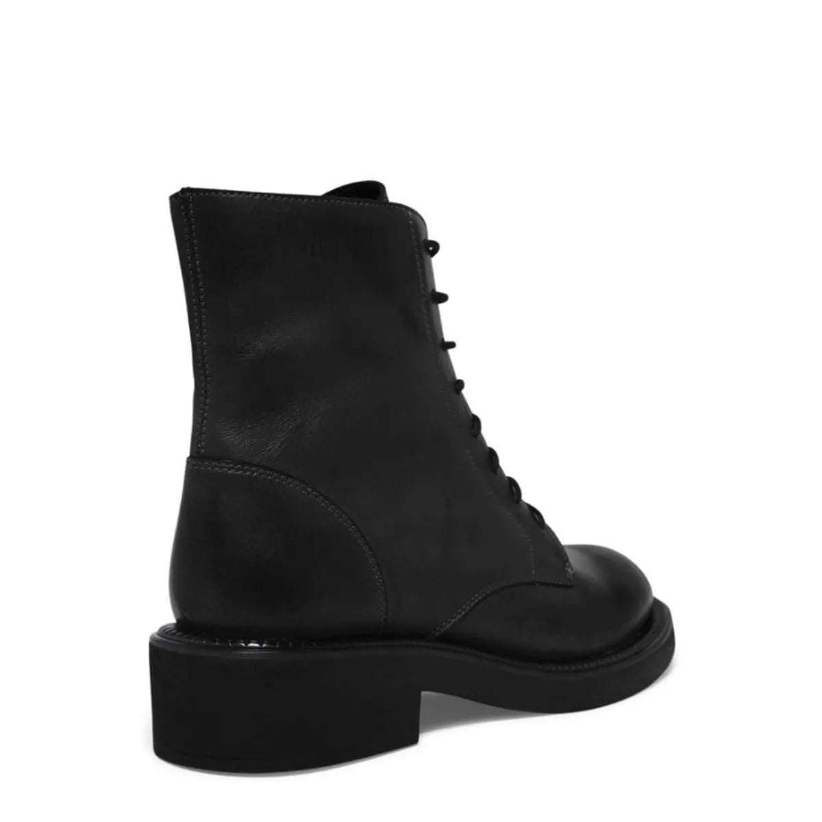 Bota Coturno Couro Confort Salto Baixo Grosso