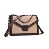 Bolsa Material Canvas Marrom Dark Alça Transversal