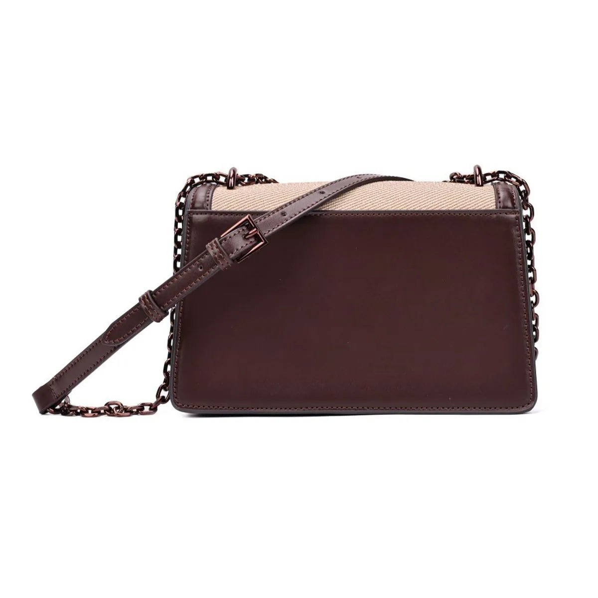 Bolsa Material Canvas Marrom Dark Alça Transversal
