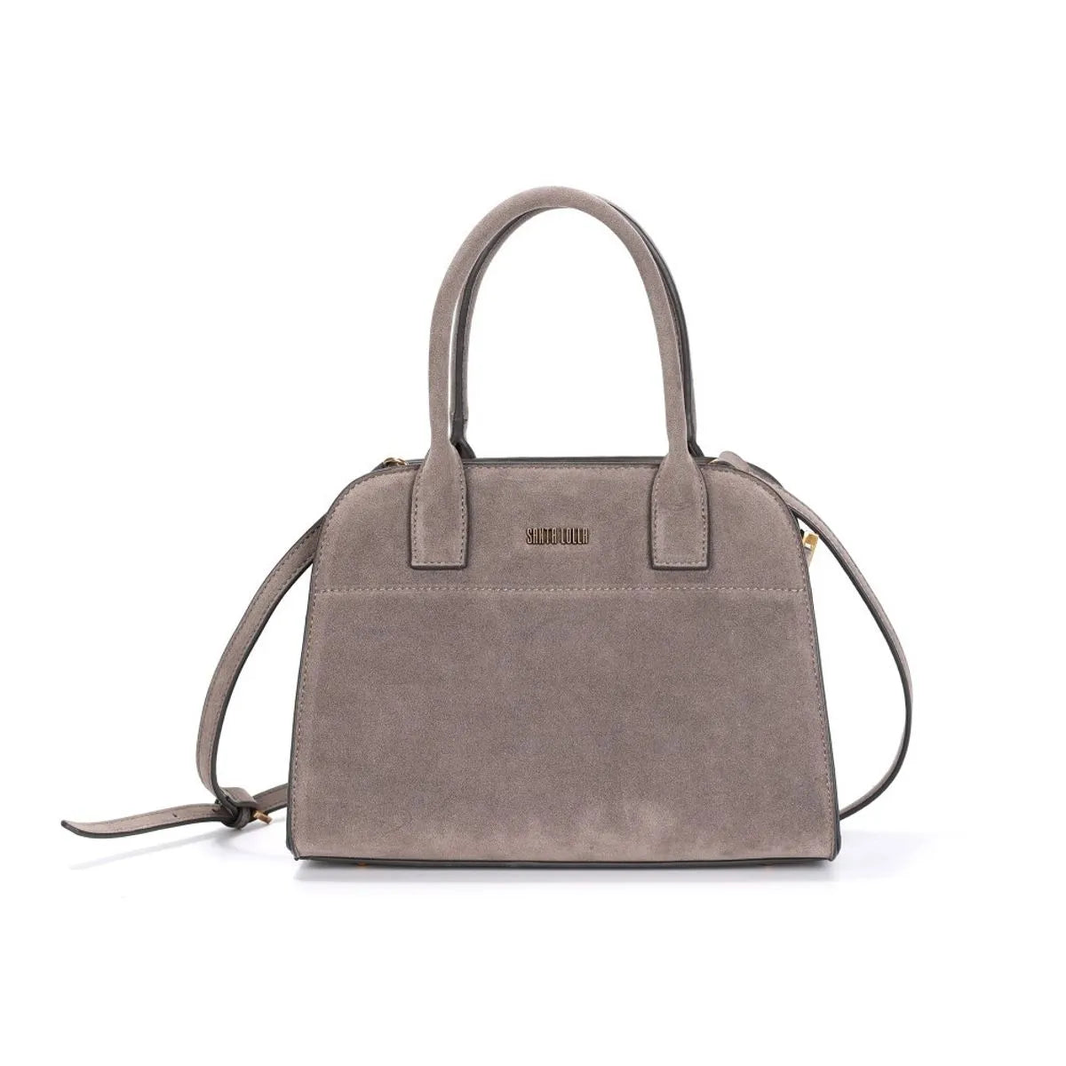 Bolsa Camurça Cinza Alça Dupla