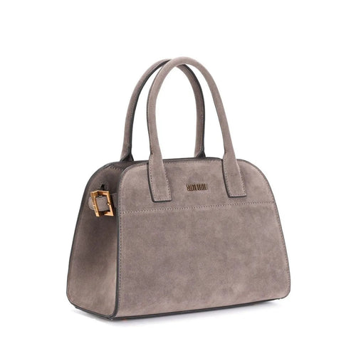 Bolsa Camurça Cinza Alça Dupla