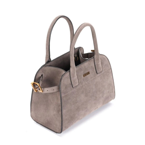 Bolsa Camurça Cinza Alça Dupla