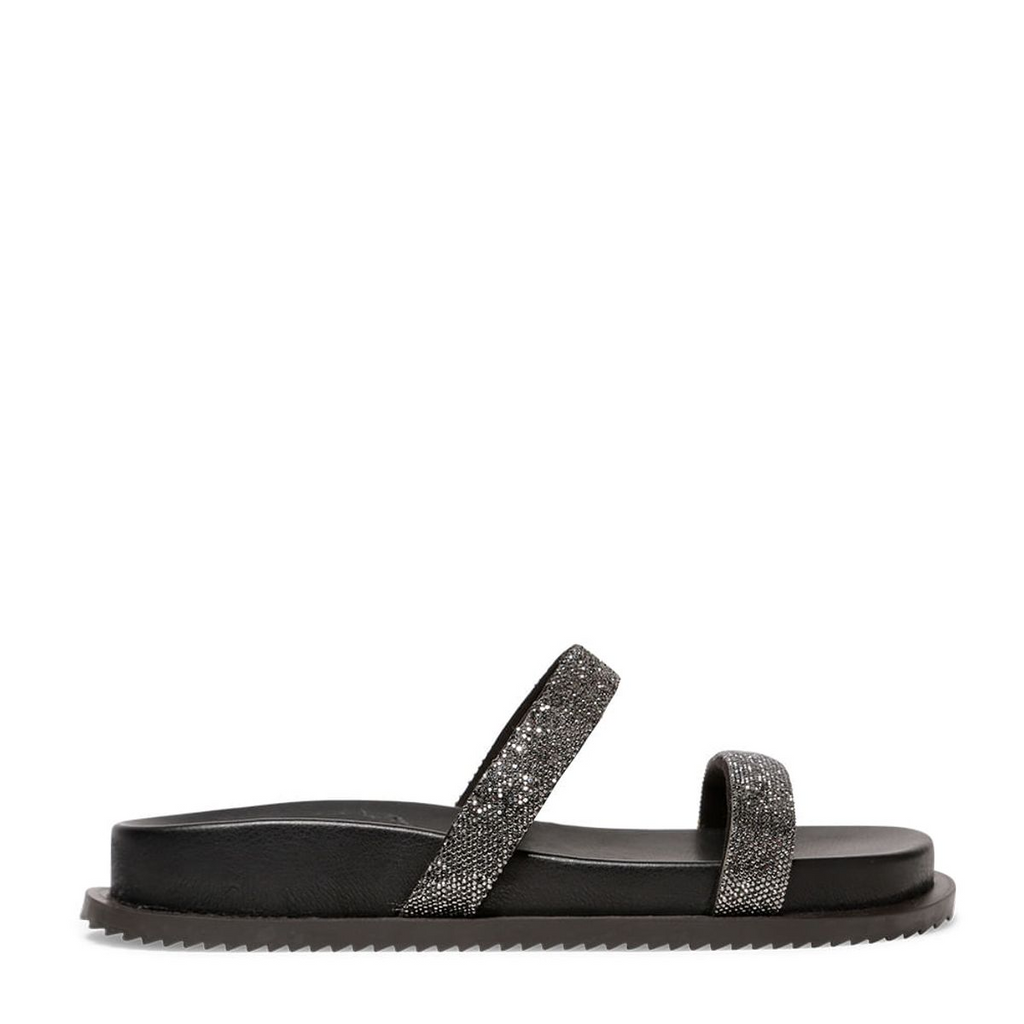 Papete Flat Com Tiras De Brilho Strass