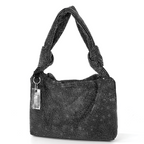 Mini Bolsa Baguete com Nós de Strass