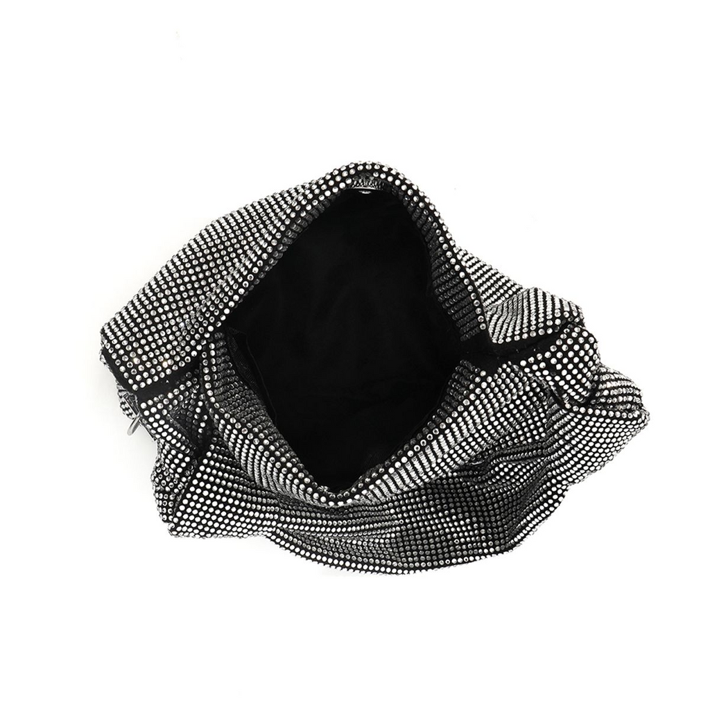 Mini Bolsa Baguete com Nós de Strass