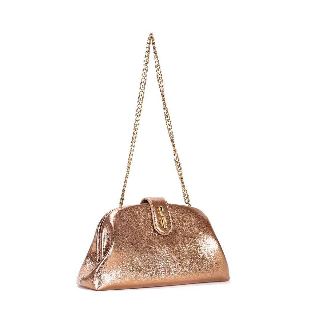 Bolsa Clutch Metalizada Alça De Ombro